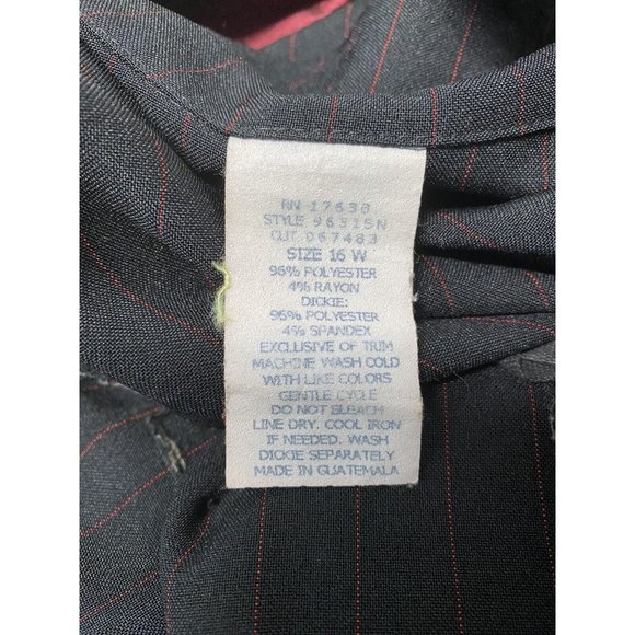 VTG Fashion Bug Black Red Striped Blazer Jacket With Red Dickie Collar 16W - Picture 9 of 12